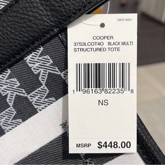 MICHAEL KORS COOPER STRUCTURED TOTE BAG BLACK MULTI NWT - Picture 6 of 6